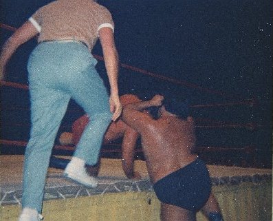 Iaukea pressed the action from outside the ring